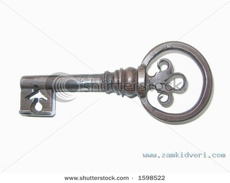 stock photo antique wrought iron key 1598522