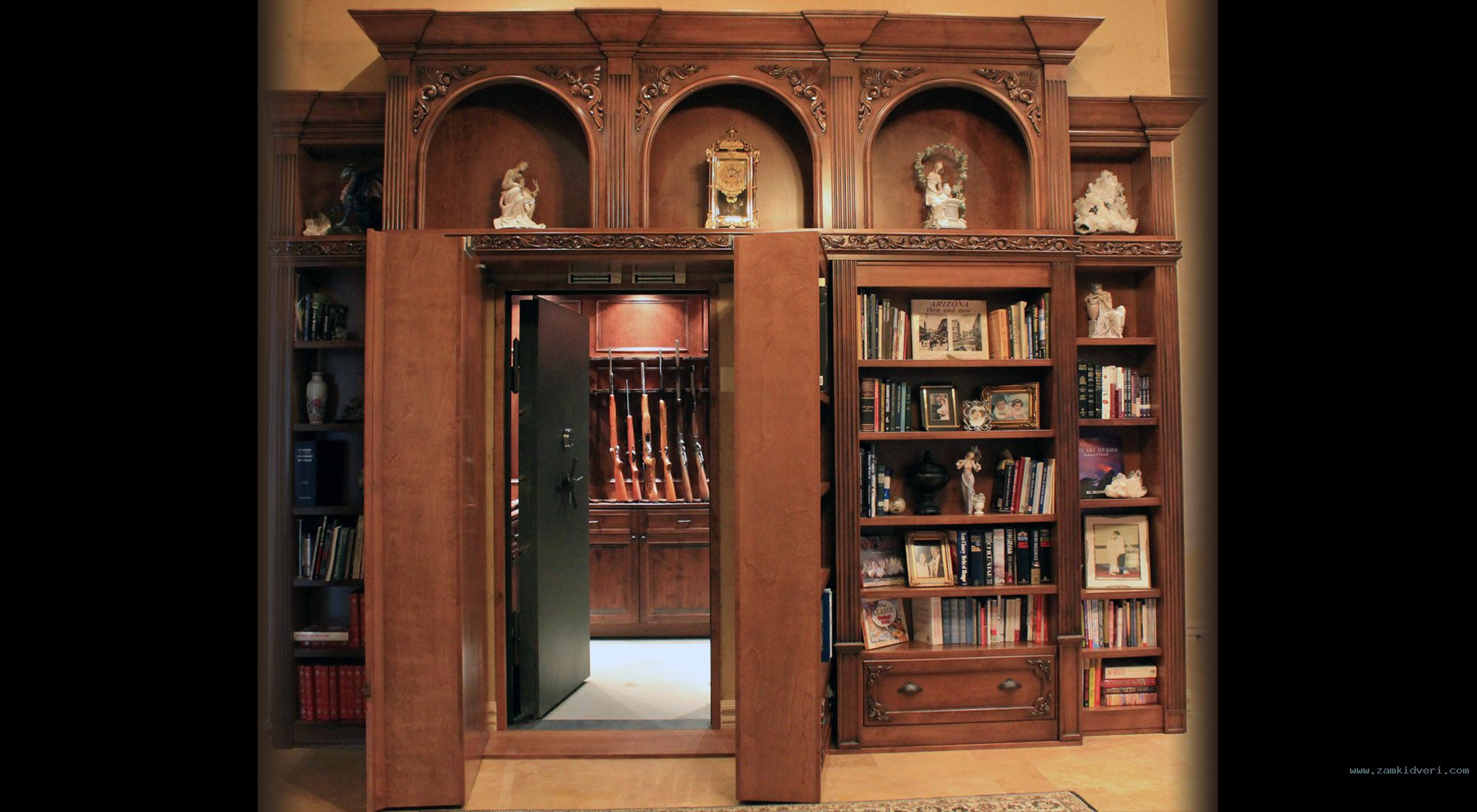 Beautiful Hidden Door Bookcase on the Classic Wooden Library