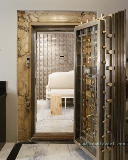 room with bank vault door
